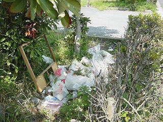 中野海浜公園への不法投棄