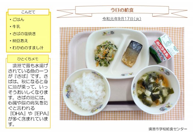 9月17日盛り付け写真