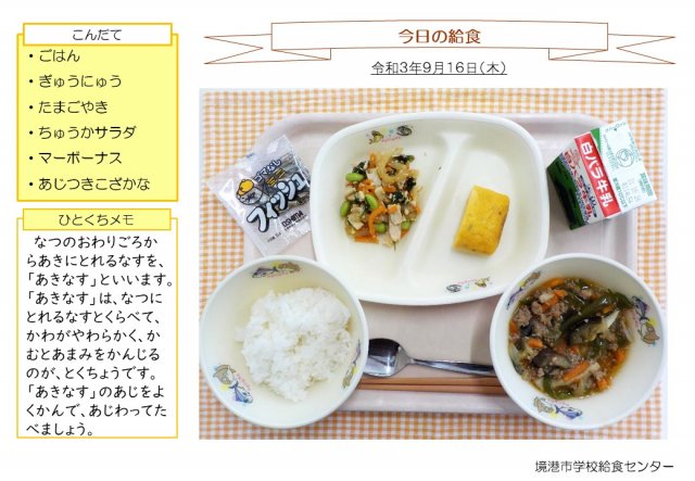 9月16日盛り付け写真