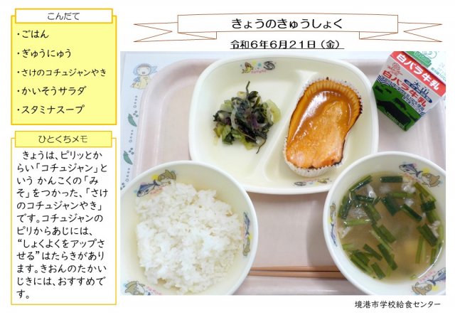 6月21日盛り付け写真