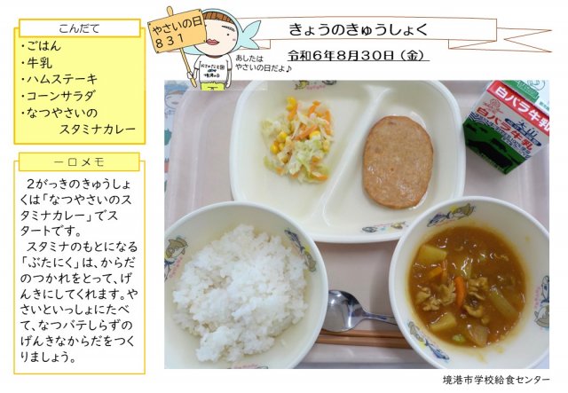 8月30日盛り付け写真