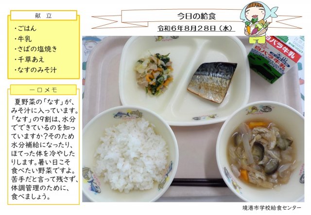 8月28日盛り付け写真