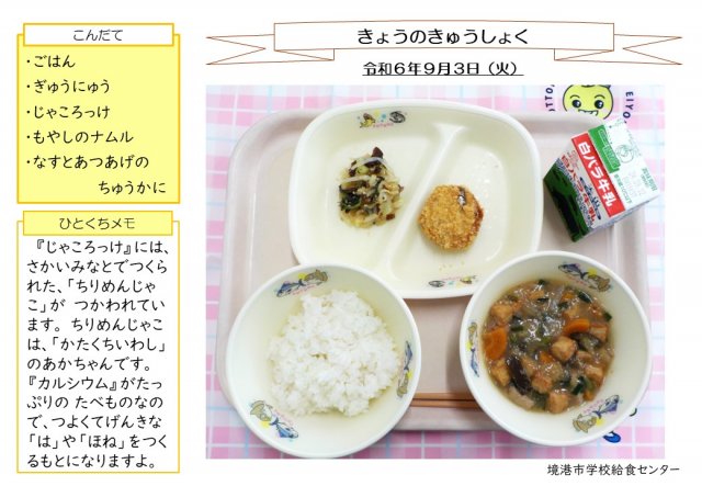 9月3日盛り付け写真