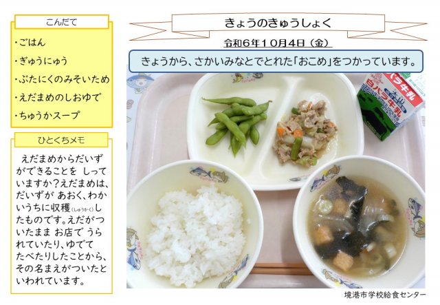 10月4日盛り付け写真