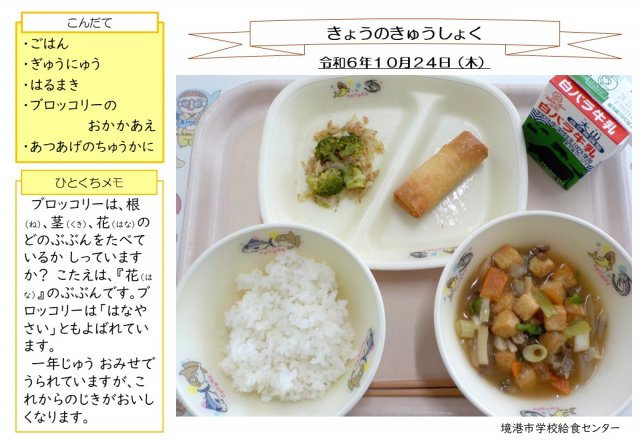 10月24日盛り付け写真
