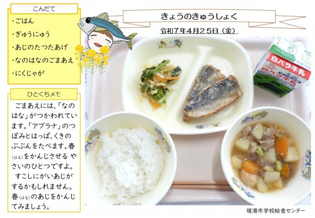 4月25日盛り付け写真