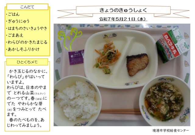 5月21日盛り付け写真
