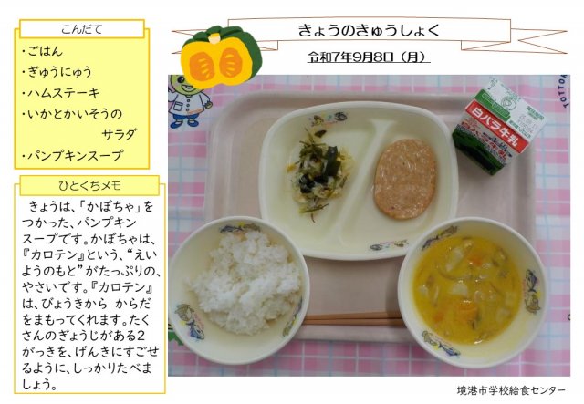 9月8日盛り付け写真