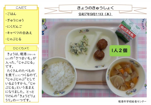 9月11日盛り付け写真