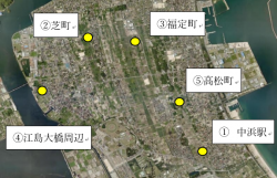 図１．ヌカカ調査地点