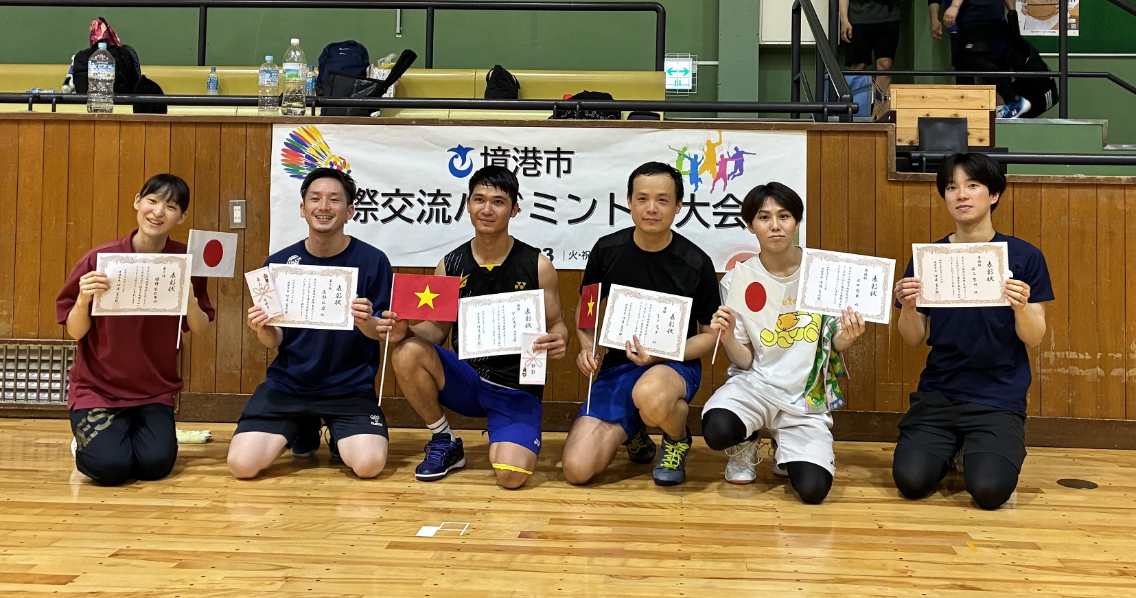 境港市国際交流バドミントン大会　入賞チーム