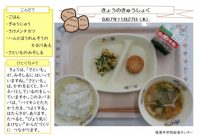 11月27日盛り付け写真