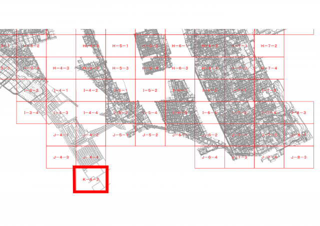 下水道台帳平面図　索引図(K)